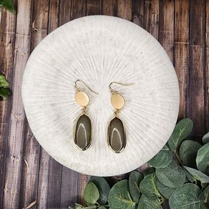 Earrings brown and gold dangle